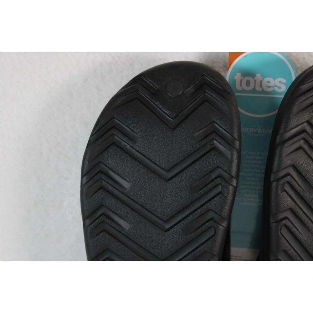 Totes Everywear Mens Flip Flops Black Waterproof Lightweight Sandals Size 12